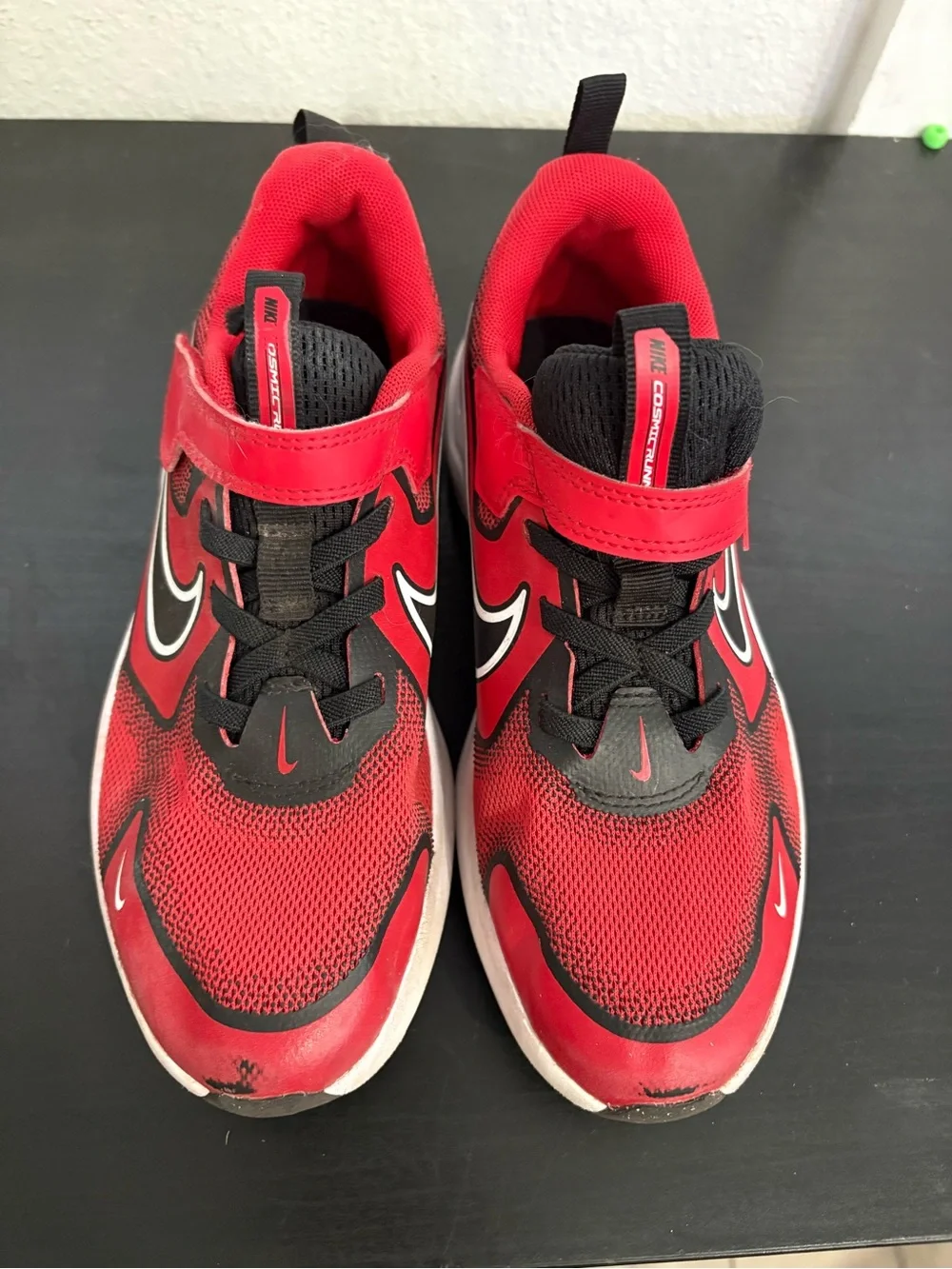 Nike Kids Red and Black Velcro Athletic Sneakers